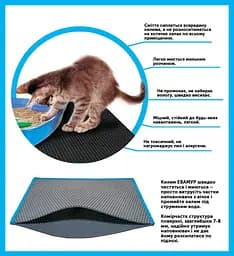 Коврик під кошачий туалет Евамур 30 x 30 см Чорний - мініатюра 6
