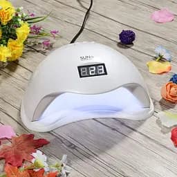 Лед уф лампа для сушіння та нарощування нігтів з дисплеєм біла LED UV Sun5 сан5 48 вт - мініатюра 3