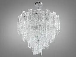 Люстра підвісна з скляними елементами на 10 ламп, колір хром