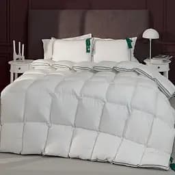 Ковдра MirSon Imperial Delight пухова зимова 110х140 см біла із зеленим кантом - мініатюра 3