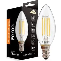 Светодиодная лампа Feron LB-160 C37 230V 7W E14 2700K (40082)