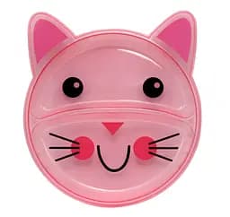 Тарелка секционная Baby Team Кот, 120 мл, розовый (6000_кот_розовый)