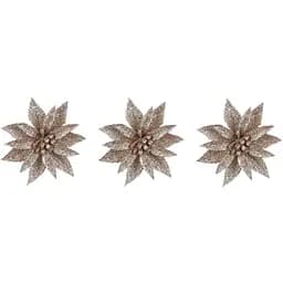 Квітка декоративна Mica Decorations на кліпсі 10 см шампань 3 шт. (1181053) - мініатюра 2