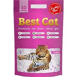 Силікагелевий наповнювач для котячого туалету Best Cat Pink Flower 10 л (SGL011)