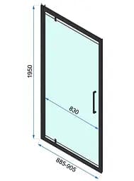 Душова кабіна Rea Rapid Swing 90x90 black REA-KPL-009953, Чорний матовий, Універсальна, прозрачний, Чорний матовий - мініатюра 6