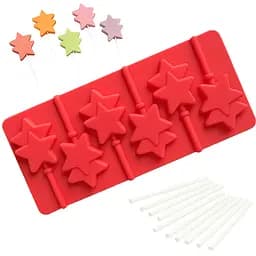 Силиконовая форма для леденцов и конфет на палочке "Звезда", Kitchen Master Красный 87456