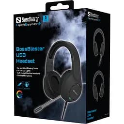 Ігрова гарнітура Sandberg BossBlaster, USB, кабель 2м, RGB, чорна - мініатюра 6