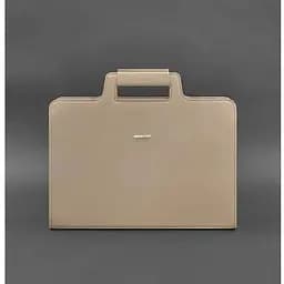 Жіноча шкіряна сумка для ноутбука і документів світло-бежева