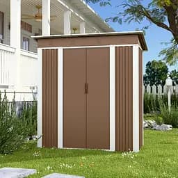 Хозблок-сарай металлический SS-01 с односкатной крышей 1850х1800х900 мм Коричневый