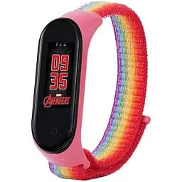 Ремінець Uwatch Replacement Nylon Strap for Mi Band 3/4/5 Rainbow