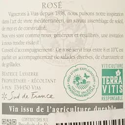 Вино Domaine Lasserre Igp Coteaux De Beziers, рожеве, сухе, 0,75 л - мініатюра 4