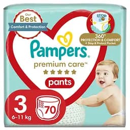 Подгузники-трусики Pampers Premium Care Pants Размер 3 (6-11 кг) 70 шт. 