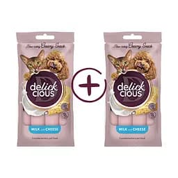 Ласощі для котів та собак Delickcious молоко з сиром (1+1) 120 г 