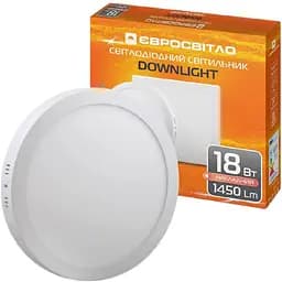 Світильник точковий накладний Євросвітло 18Вт коло LED-SR-225-18 4200К (39188)