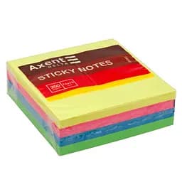 Блок паперу з клейким шаром Axent Delta 75x75 мм 250 аркушів, неонові кольори (D3351)