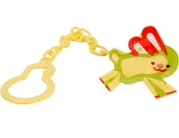 Цепочка для пустышки Курносики Зайчик, с клипсой, желтый (7089 жовт)