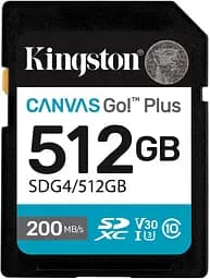 Карта пам'яті SD 512GB C10 UHS-I U3 V30 R200/W160MB/s Kingston teh0013308