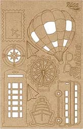 Чипборд для скрапбукинга „Make your journey“ 4 ДВП 12,8х20см Rosa Talent