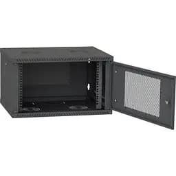 Шафа настінна Ipcom 6U, 600 x 600, перфоровані дверцята, RAL9005 (СН-6U-060х060-ДП-9005) - мініатюра 3