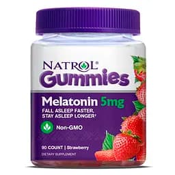 Натуральна добавка Natrol Melatonin 5mg Gummies, 90 желейок полуниця