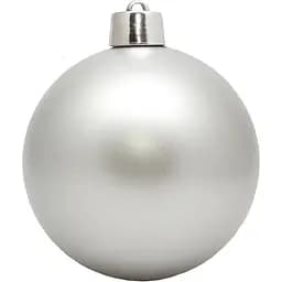Большая елковая игрушка шар Linhai 20 см серебристый матовый (034048)