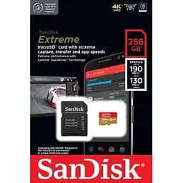 Карта пам'яті SanDisk 256GB microSD class 10 UHS-I U3 Extreme (SDSQXAV-256G-GN6MA) - мініатюра 3