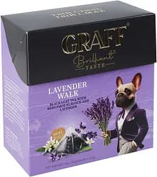 Чай чорний Graff Lavender walk у пірамідках з ароматом бергамоту та лаванди 36 г (20 шт. х 1.8 г) 