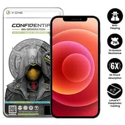 Захисна плівка iPhone 13 Pro Max /14 Plus з чорною рамкою, протиударна, антишпигун, 2.5D, 7H, Privacy, Confidential, 4th Generation, Full Screen, X-One