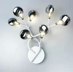 Флористичний настінний світильник у корпусі білого кольору Line F Колір плафона Прозорий