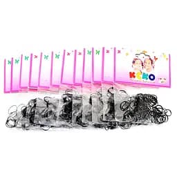 Силіконові резинки для волосся Міні Чорні La-beauty 0308-509, 12 упаковок