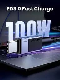 Кабель зарядний UGREEN USB C to USB C Charger Cable 100 W кабель для швидкого заряджання 2 м Black (L512) - мініатюра 2