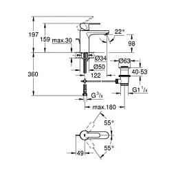 Змішувач для раковини Grohe QuickFix Get M-Size 23454000, Хром - мініатюра 2