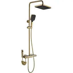 Душовя система Rea Rob з термостатом та виливом brushed gold REA-P6623, Золотий