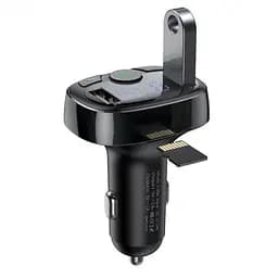 FM-модулятор трансмітер Baseus T-Typed + bluetooth (2USB) CCTM-01 Black - мініатюра 5