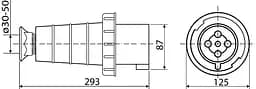 Вилка переносна 125А P4 IP67 ВП АСКО-УКРЕМ (A0080010010) - мініатюра 3