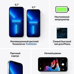 Смартфон Apple iPhone 13 Pro Max 512GB Sierra Blue Model A2643 (Grade C) Seller Refurbished - мініатюра 5
