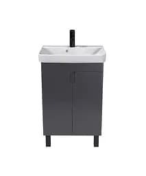 Тумба Мойдодир Simple Graphite 55-U з умивальником River 55 графітова універсальна Графіт - мініатюра 3