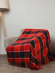 Плед вовняний Vladi Палермо 140x200 червоно-чорно-білий 7