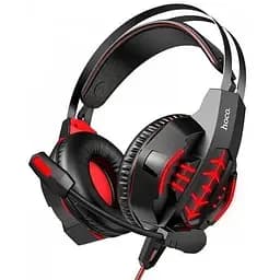Наушники Hoco gaming Cool tour headphones LED W102 черно красные 6931474740922