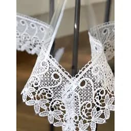 Силіконова скатертина з білим мереживом 7 см 270х160 см