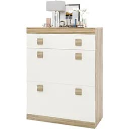 Тумба для взуття Еверест Соната ТО-800 80х38х105.5 дуб сонома + білий (DTM-2213)