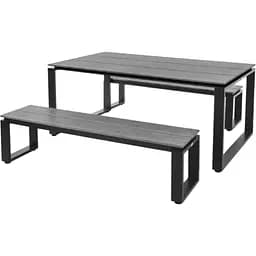 Набор садовой мебели Di Volio Trento стол + 2 скамейки серый