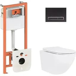 Набір Q-tap Nest 4 в 1 підвісний унітаз Jay Ultra Quiet 520x360x320 + комплект інсталяції QT07335175W48195