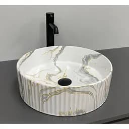 Умивальник VBI Brindisi M stains glossy накладний VBI-014103, Мармур