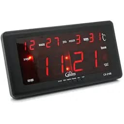 Настінний годинник VST-2168, з календарем та термометром, Red, Box
