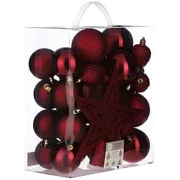 Ялинкові прикраси House of Seasons пластикові червоні 40 шт. (8718861796735)