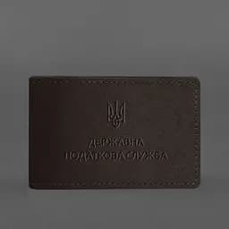 Шкіряна обкладинка на посвідчення Державної податкової служби темно-коричнева - мініатюра 5