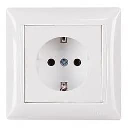 Розетка встроенная с заземлением закал.керамика Primera белая 3004 LUXEL