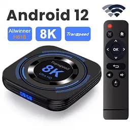 Transpeed H618 4/128Gb, Смарт ТВ приставка медіаплеєр 8K HDR Android SmartTV Box, настройка Android TV в подарок, YouTube и фильмы без рекламы - мініатюра 13