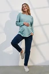 Джинси для вагітних Mom Fit для майбутніх мам з регульованим поясом M (46) Leyton Юла Мама синій - мініатюра 2